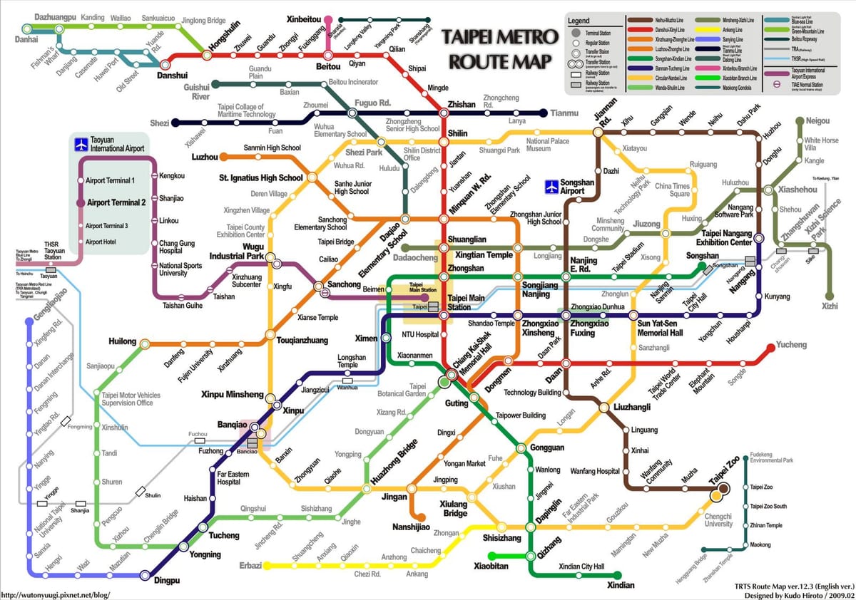 métro de Taipei carte