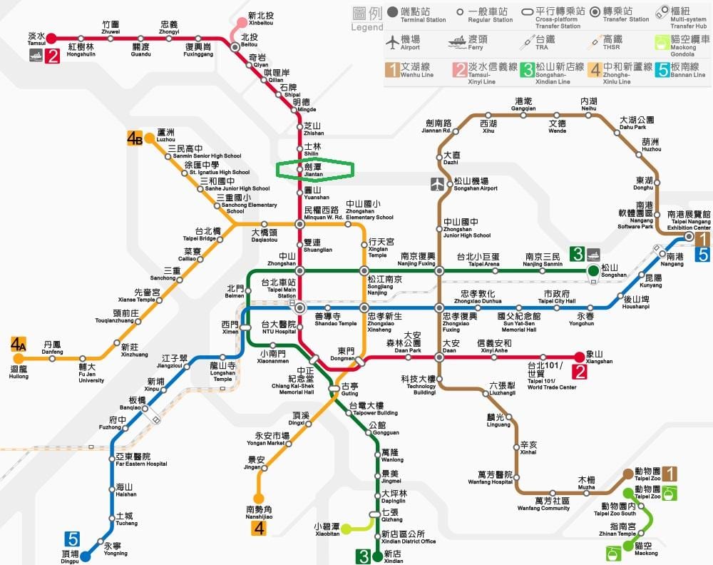 carte du marché de nuit de shilin