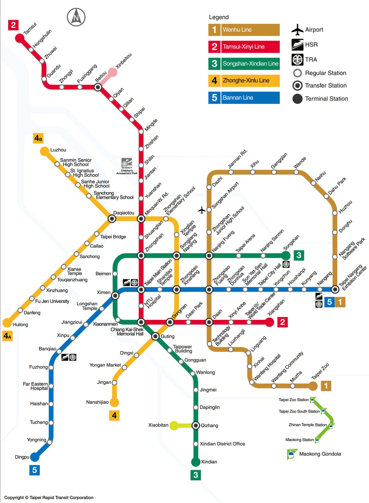 Taipei carte de l'itinéraire