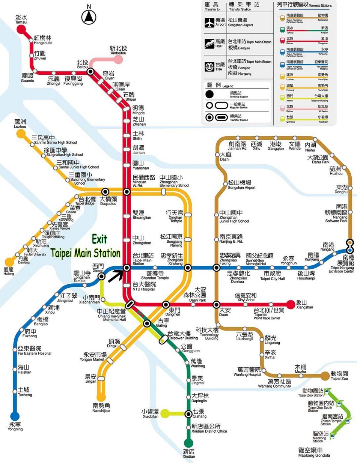 la carte de Taipei station de bus