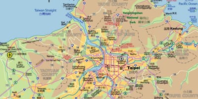 Le centre-ville de Taipei carte