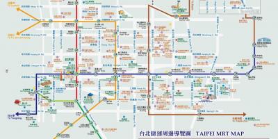 Taipei carte avec les endroits touristiques