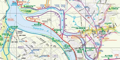 La carte de Taipei, piste cyclable