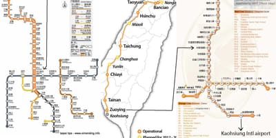 La carte de Taipei ferroviaire à grande vitesse la gare