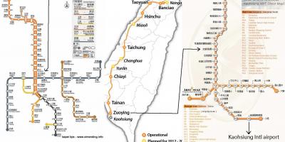 La carte de Taipei ferroviaire à grande vitesse la gare